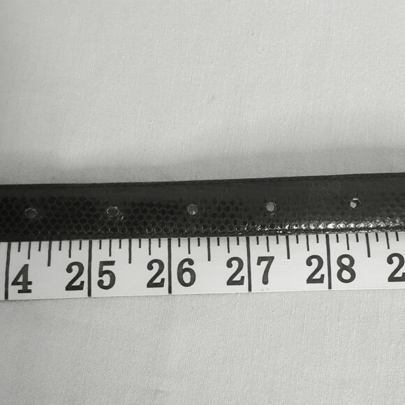 Serp Skinny Snake Skin Belt Womens XSmall Waist Darkest Brown 1993 Buckle Added - Picture 10 of 11